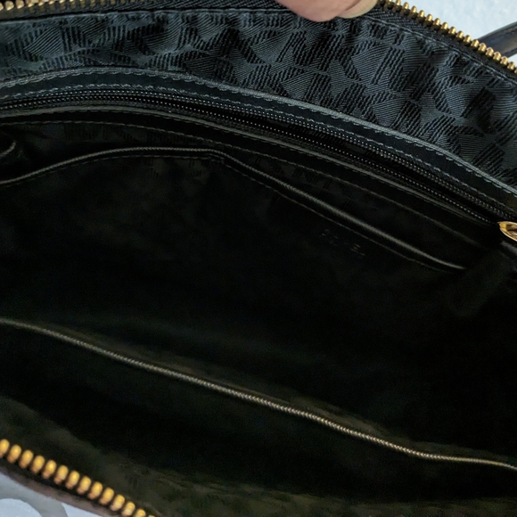 SALE!!! Michael Kors Jet Set Saffiano Black Leather Signature Lg Satchel Handbag - Picture 13 of 16